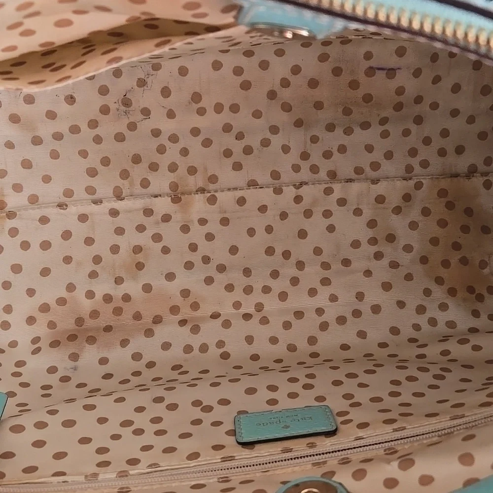 Kate SpadeLarge Wellesy Martine Robins Egg Blue Leather Tote  Bag